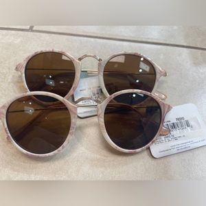 CaliBlue 58880CAL318 Marble Leaf Gold Brown Round Womens Sunglasses 100% UV